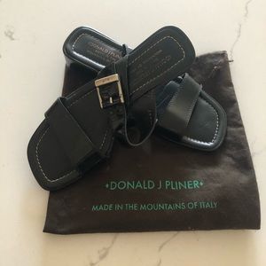 Donald J. Pliner Black Leather Sandals